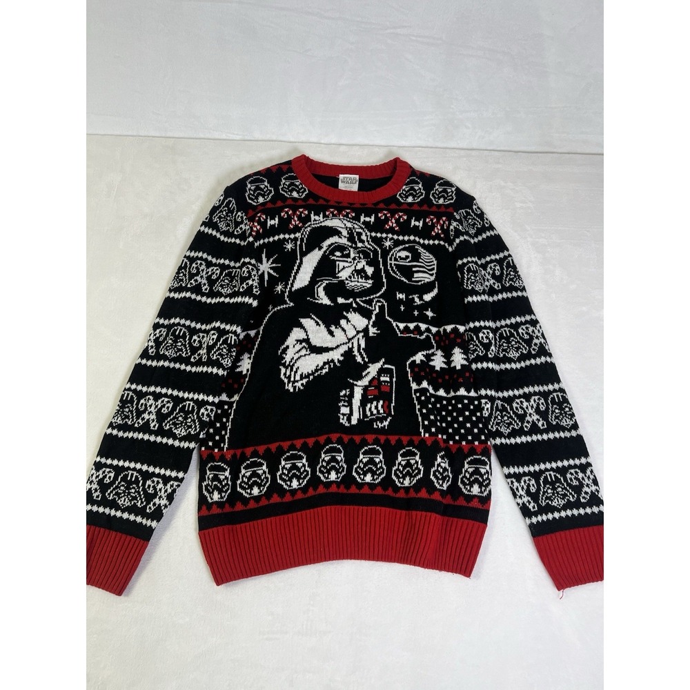 Star Wars Darth Vader Ugly Christmas Sweater Mens Large Red Black Pullover